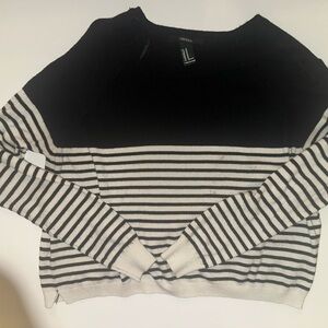 Black long sleeve top with white stitching #longsleeve #blacktop #neverworn